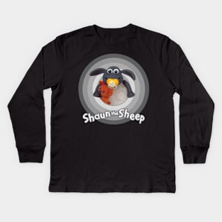 Vintage TV Series The Sheep Cartoon Shaun Kids Long Sleeve T-Shirt